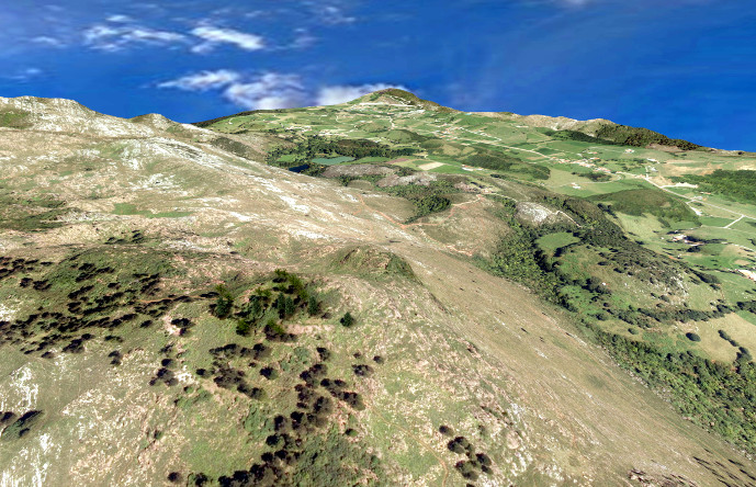 Modelo 3D del terreno con textura basada en una ortofotografía.