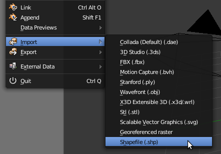 Importando un shapefile a Blender.