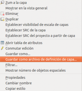Archivo de definición de capas en QGIS.